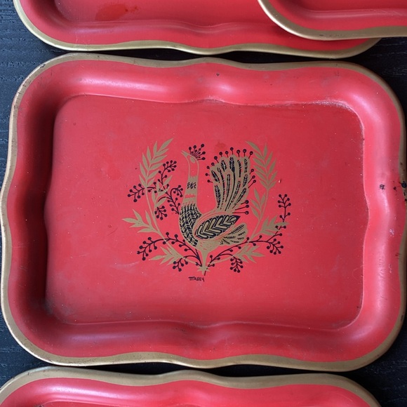 ✨ Vintage Maxey Peacock Tin Trays✨ - Picture 5 of 16